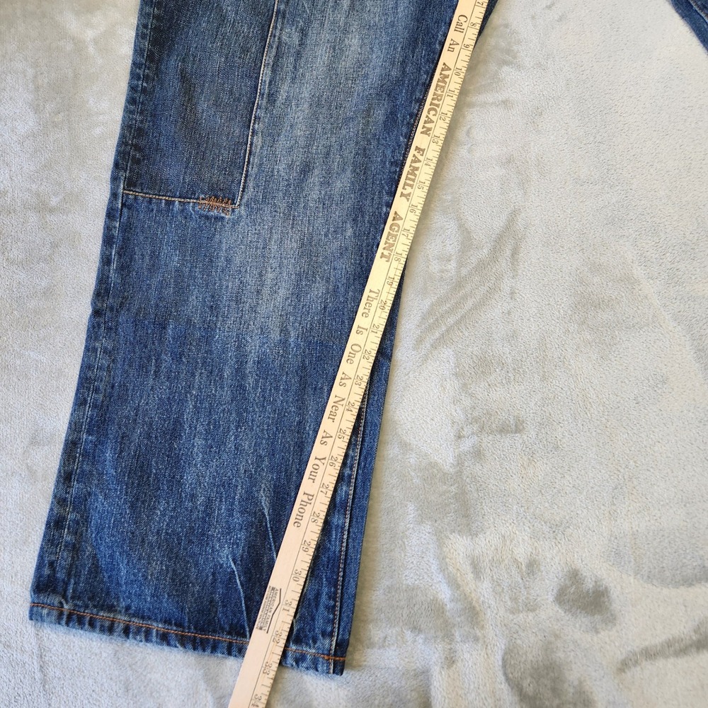 Rocawear Jeans Men 42 Patchwork Denim Y2k Embroidered Wide Leg Baggy Grunge Punk - Picture 10 of 10